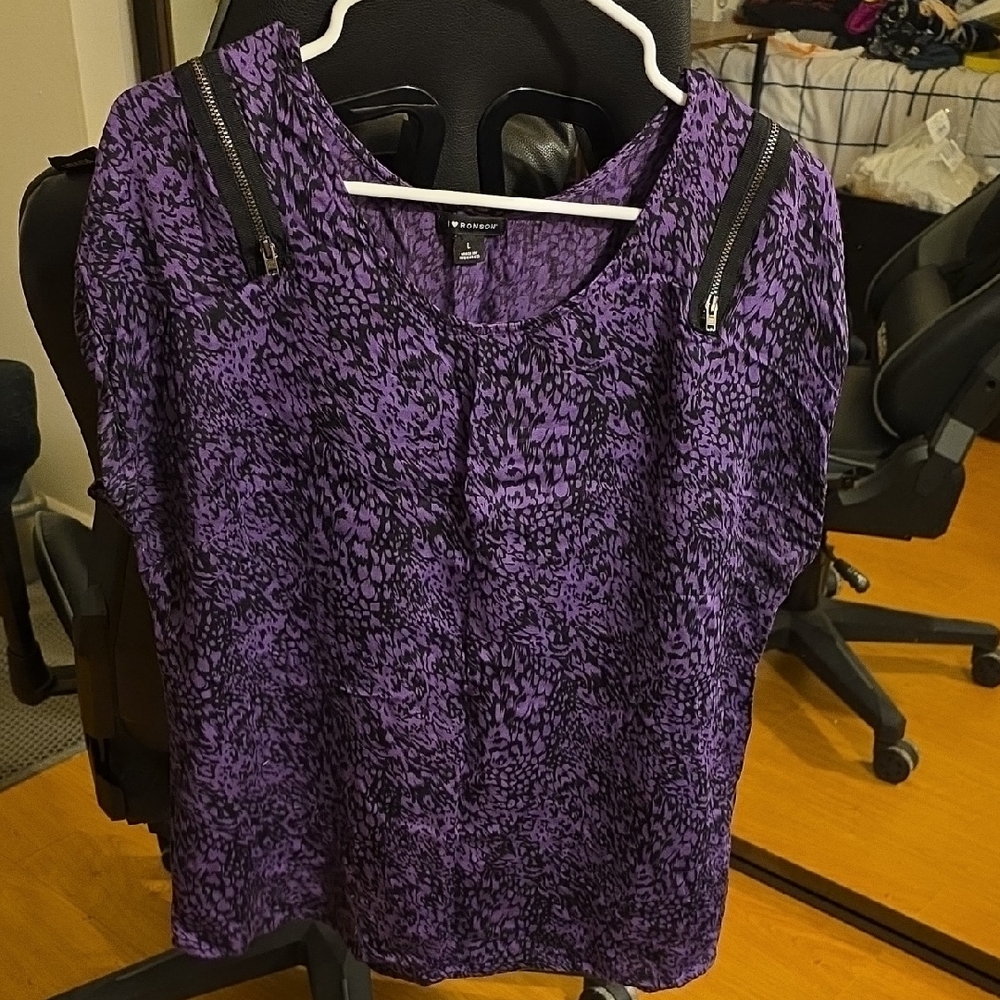 Calvin Klein Purple Abstract Women's Blouse